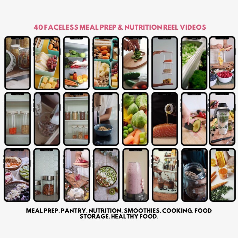 Cooking Nutrition Meal Prep Reels. Faceless Instagram Tiktok Reels. Wellness Cooking Reel ...