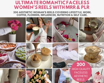 200 Reels de estilo de vida de mujeres sin rostro: PLR y MRR (Plantilla de Canva)