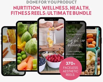 370+ Nutrition & Wellness Reel Videos: Faceless Wellness Meditation Smoothie Cooking Content (Digital Download)