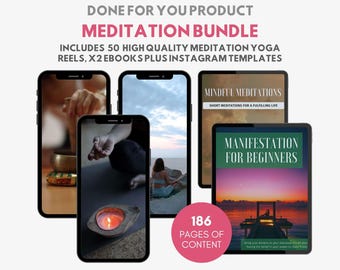 Meditation Reels eBook Bundle: Wellness, Affirmation, Healing Content Digital Download