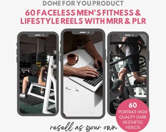 Faceless Reels with PLR & MRR. Instagram Reels. Lifestyle Reels. Faceless Fitness Video. Work Laptop reels.  Health Wellness Reel Influencer