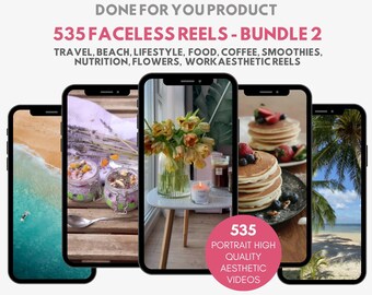 535 Faceless Health & Lifestyle Reels: Instagram, TikTok, YouTube (Digital Download)