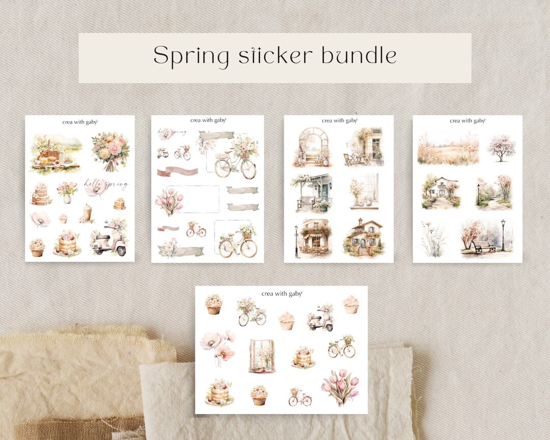 Spring Sticker Bundle save 15% Floral, Scene and Deco Stickers for ...