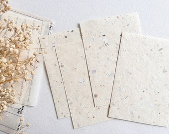 Eco-friendly handmade paper, textured paper for journaling, scrapbooking and crafts, decorative paper (A6). Set of 4.