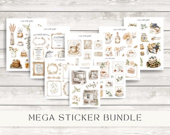 Sticker bundle. Deco stickers for bullet journaling & planner deco. Eight sticker sheets