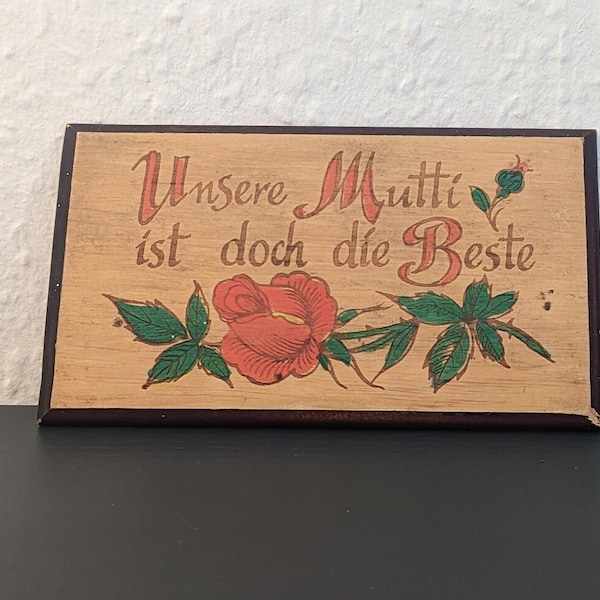 Mutti ist die Beste Muttertag Schild Vintage Holz Mid century