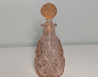 Flacon Parfüm mit Verschluss Rosalin Pressglas Flasche Vintage