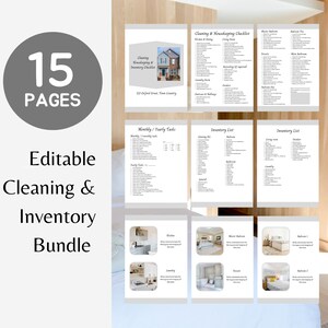 Cleaning Checklist Template Airbnb Rental Property Cleaning Template Editable Housekeeping Digital Inventory Planner Staging Photos Cleaner