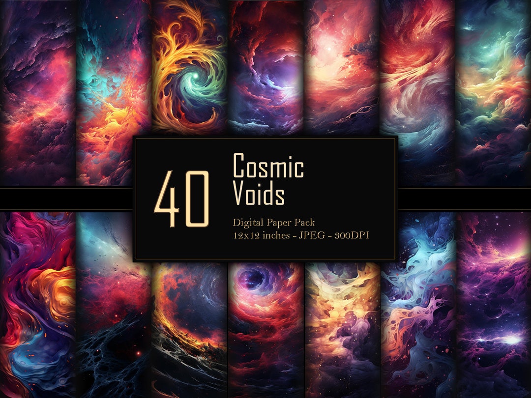 Void Pattern Printable Cosmic Void Digital Paper Pack, Abyssal Space Patterns, Galactic ...