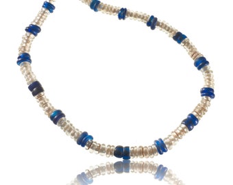 Barter (or "traffic") necklace in cobalt blue Dutch African pearl