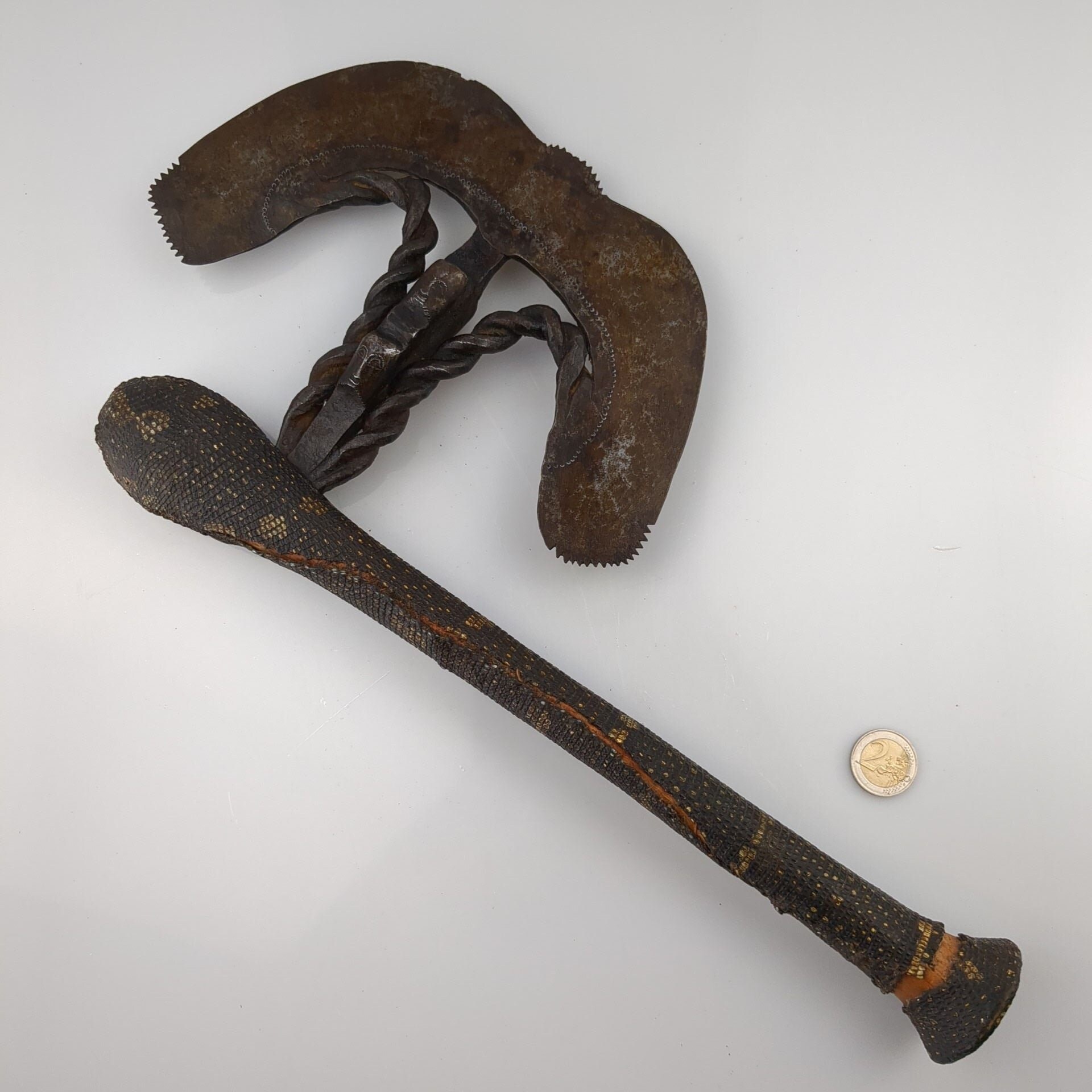 Ceremonial Ax "Kilonda", combat and prestige weapon of SONGYE chiefs, manufactured by NSAPO master blacksmiths
