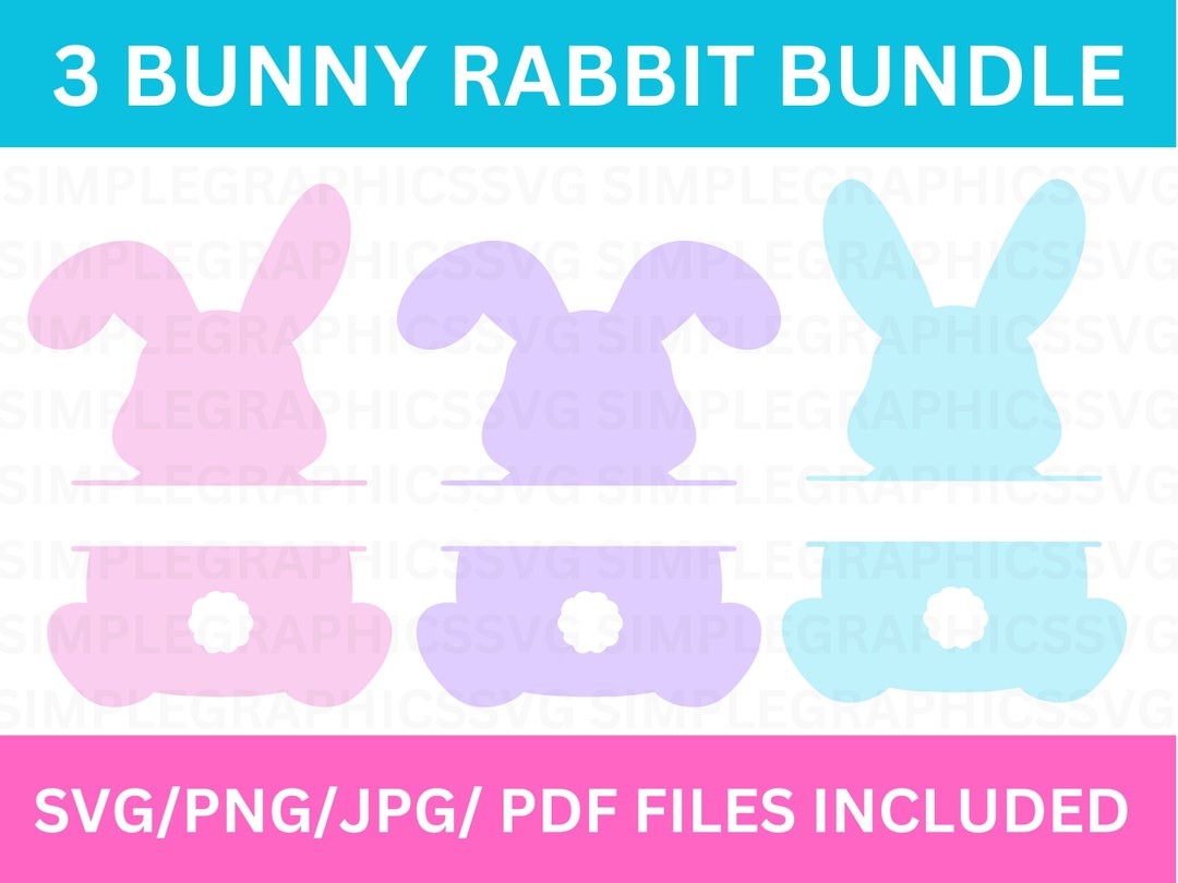 Easter Bunny SVG Name Digital Download, Silhouette Bunny File, Cricut ...