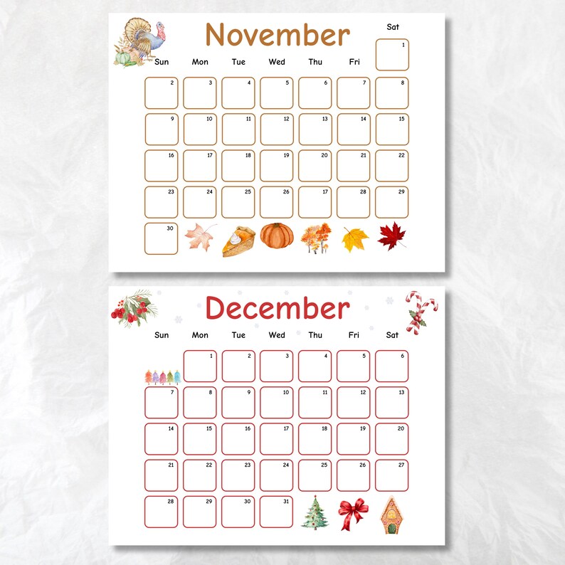 2025 Kids Calendar Printable, Kids Calendar 2025 Printable, Academic