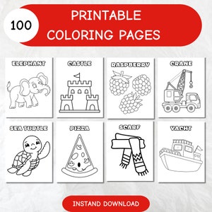 100 Fun and Educational Kids Coloring Pages, printable kids activities Printable Activities for Children, Toddlers, Preschoolers