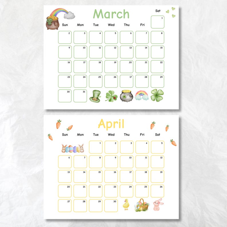 2025 Kids Calendar Printable, Kids Calendar 2025 Printable, Academic