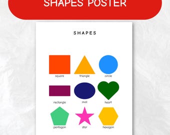 Shapes Poster for Kids | Montessori Printable Classroom Decor | Preschool Learning Wall Art PDF