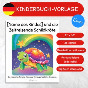 Personalisierbares Kinderbuch – Editierbare Canva Vorlage, Magisches Abenteuer, Lernen, Dinosaurier, Ägypten, Weltall, Sofort Download