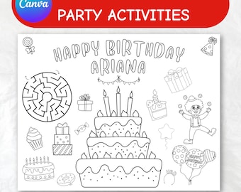 Ausmalbild zum Kindergeburtstag: Ausmalbilder zum Ausdrucken (Digitaler Download)