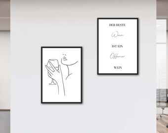 Poster set picture - poster saying funny wine gift, wine, poster, wine gift, poster since