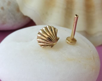 piercing a conchiglia, piercing, oro massiccio, oro 14k, piercing minimo