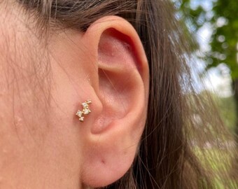 piercing, piercing al diamante, piercing minimale, oro 14k,