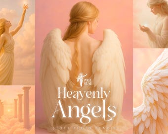 Heavenly Angels. Stock Photo Bundle | angel, celestial art, divine, fantasy, ethereal art, heavenly, sacred image, spiritual, wings, fantasy