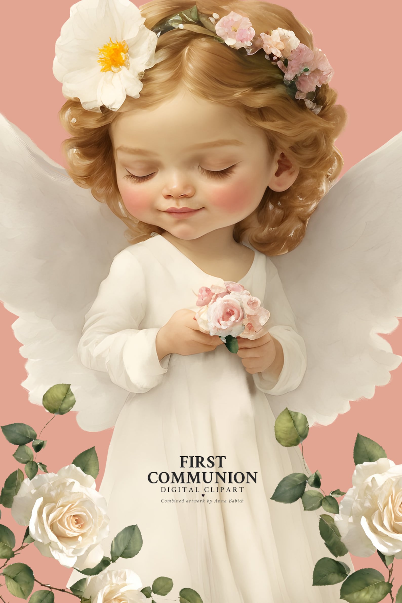 First Communion Christening Cute Boy Girl First Holy Communion Church ...