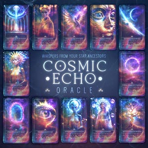 Cosmic Echo ORACLE DECK – Starseed oracle, Star ancestors, Spiritual guidance. 50 Oracle Cards + 1 Activator Card