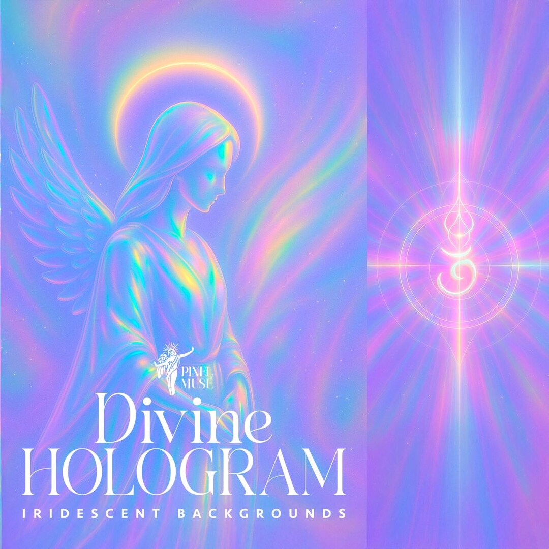 Divine Hologram. Premium Backgrounds Bundle | Divine Pack, Holographic ...