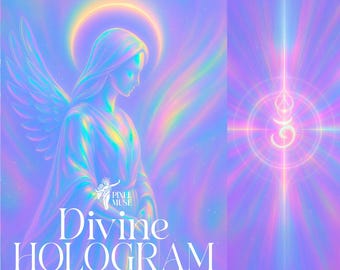 Divine Hologram. Premium Backgrounds Bundle | divine pack, holographic, ethereal light textures, sacred geometry, celestial frequency images