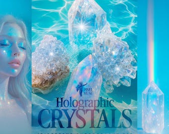 Holographic Crystals, Iridescent Photography Set | crystal, holographic, ethereal, dreamy portraits, mystic, spiritual, light prism, fantasy