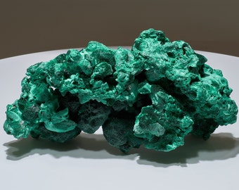 5.96 LB, 10.23 Inches Cabinet Museum Botryoidal Velvet Crystallized Malachite Collector Specimen &quot;The Wave&quot;