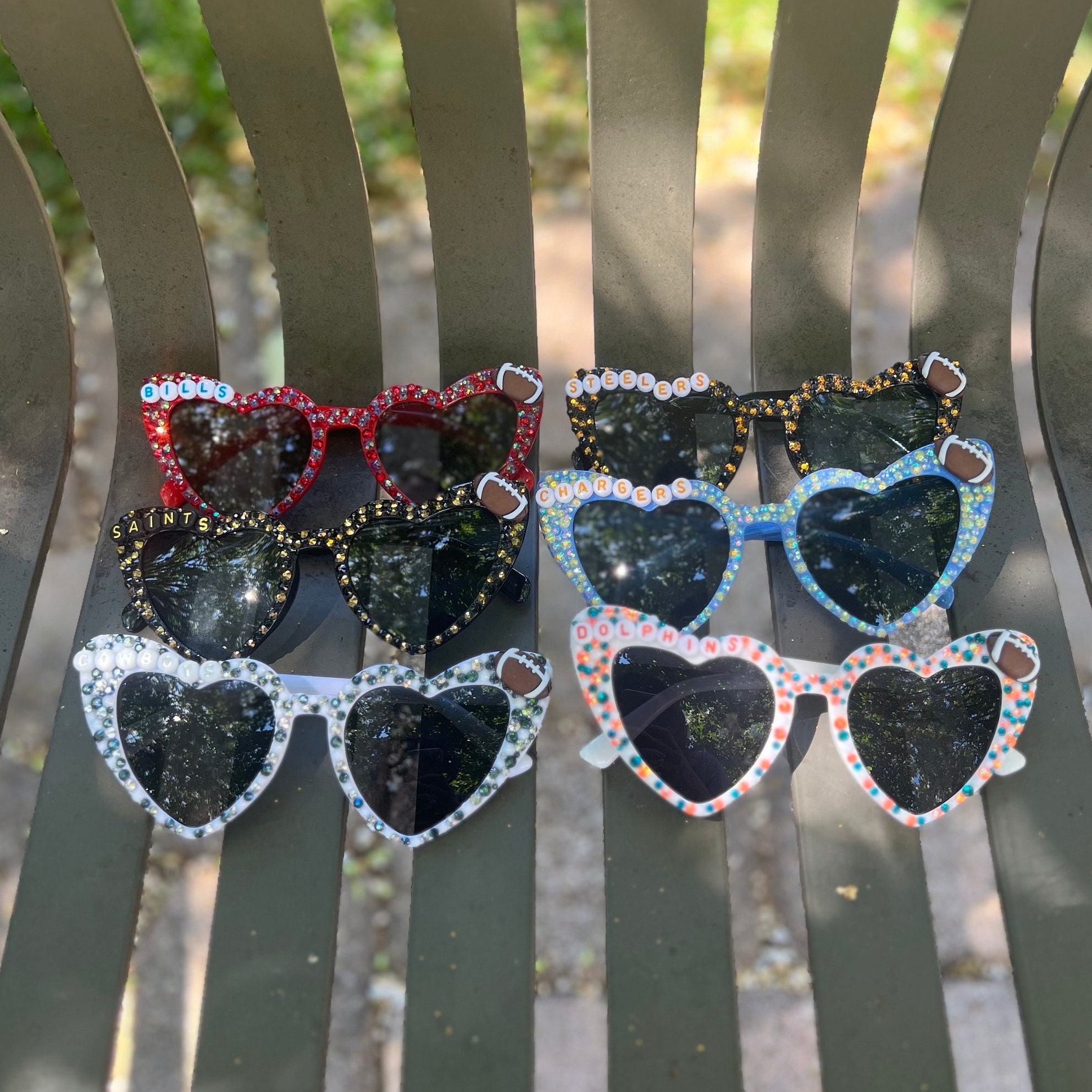 Football Sunglasses Custom Football Sunglasses Bedazzled Etsy