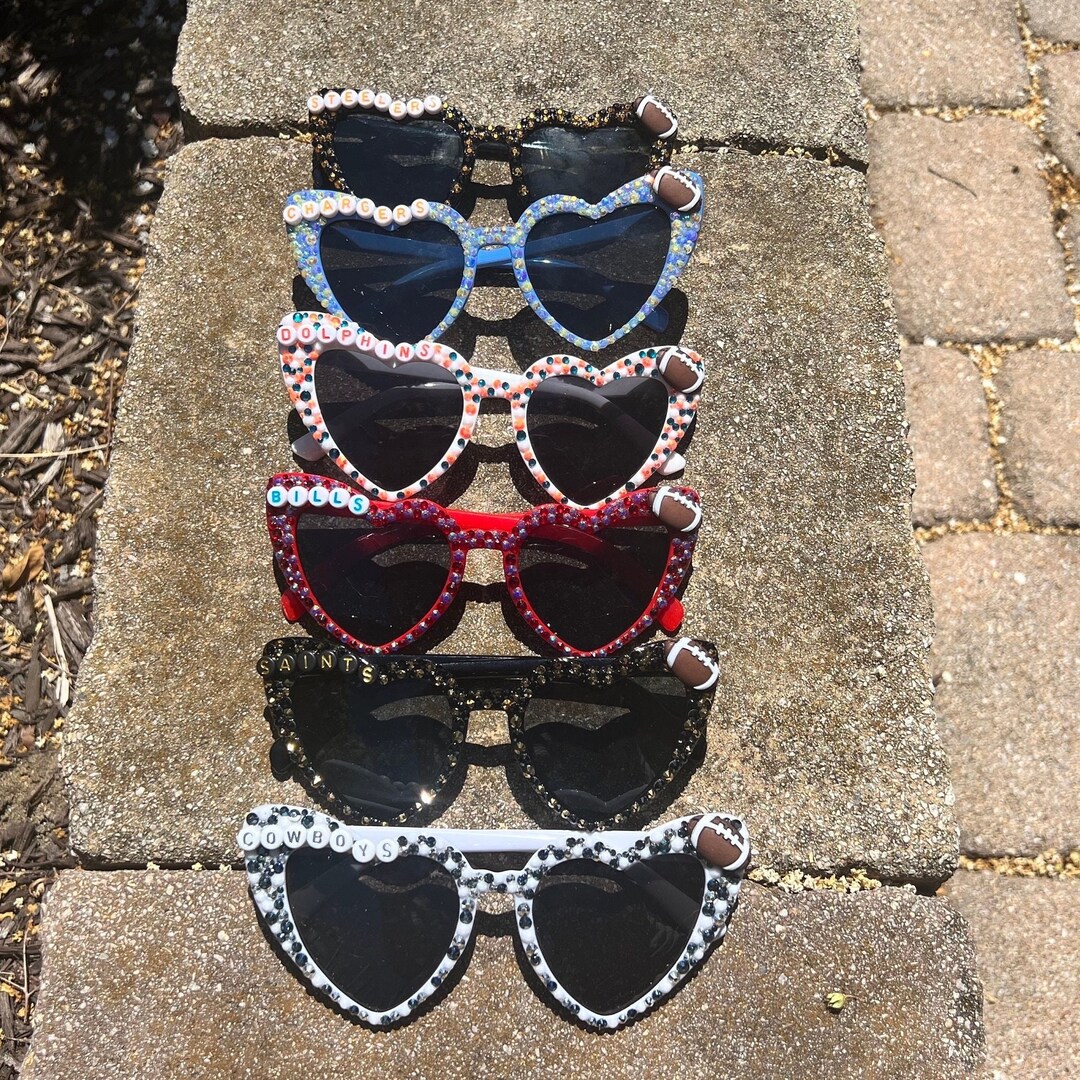 Football Sunglasses Custom Football Sunglasses Bedazzled Etsy