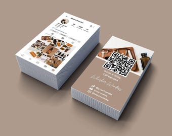 Instagram Business Card, Business Card Template Design, Social Media Tempalte, Qr Code Business Card, Editable Esthetician Templates