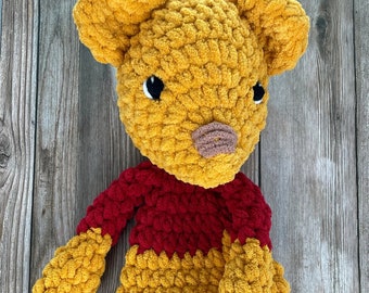 Bear Crochet Snuggler | Bear Stuffey Lovey | Baby Toddler Gift