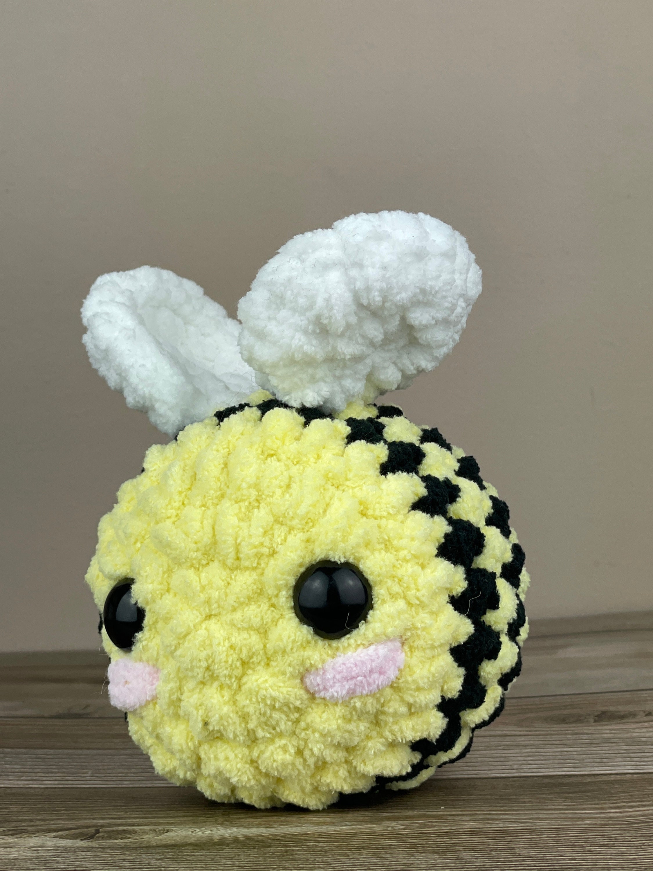 Stuffed Bee Honey Bee Plushie | Crochet Stuffed Animal | Pocket Sized Bee - Etsy