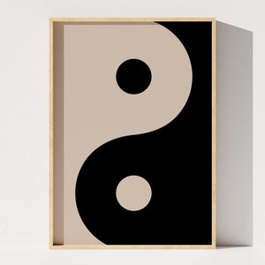 Yin Yang Printable Wall Art, Rectangular Yin Yang Symbol Digital Print, Mindfulness Home Decor, Housewarming Gift, Instant Download