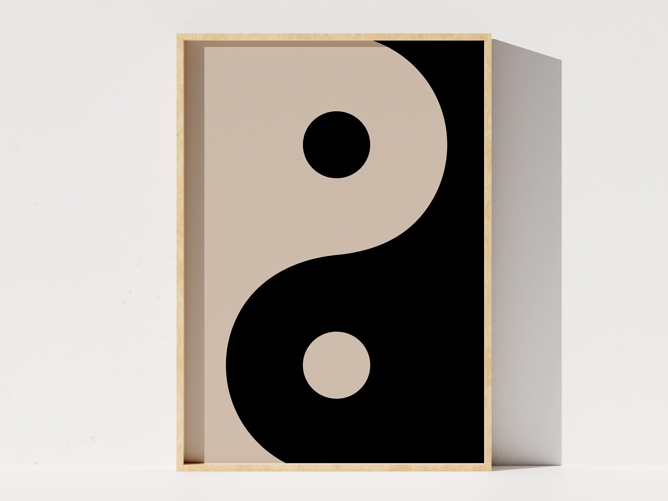 Yin Yang Printable Wall Art, Rectangular Yin Yang Symbol Digital
