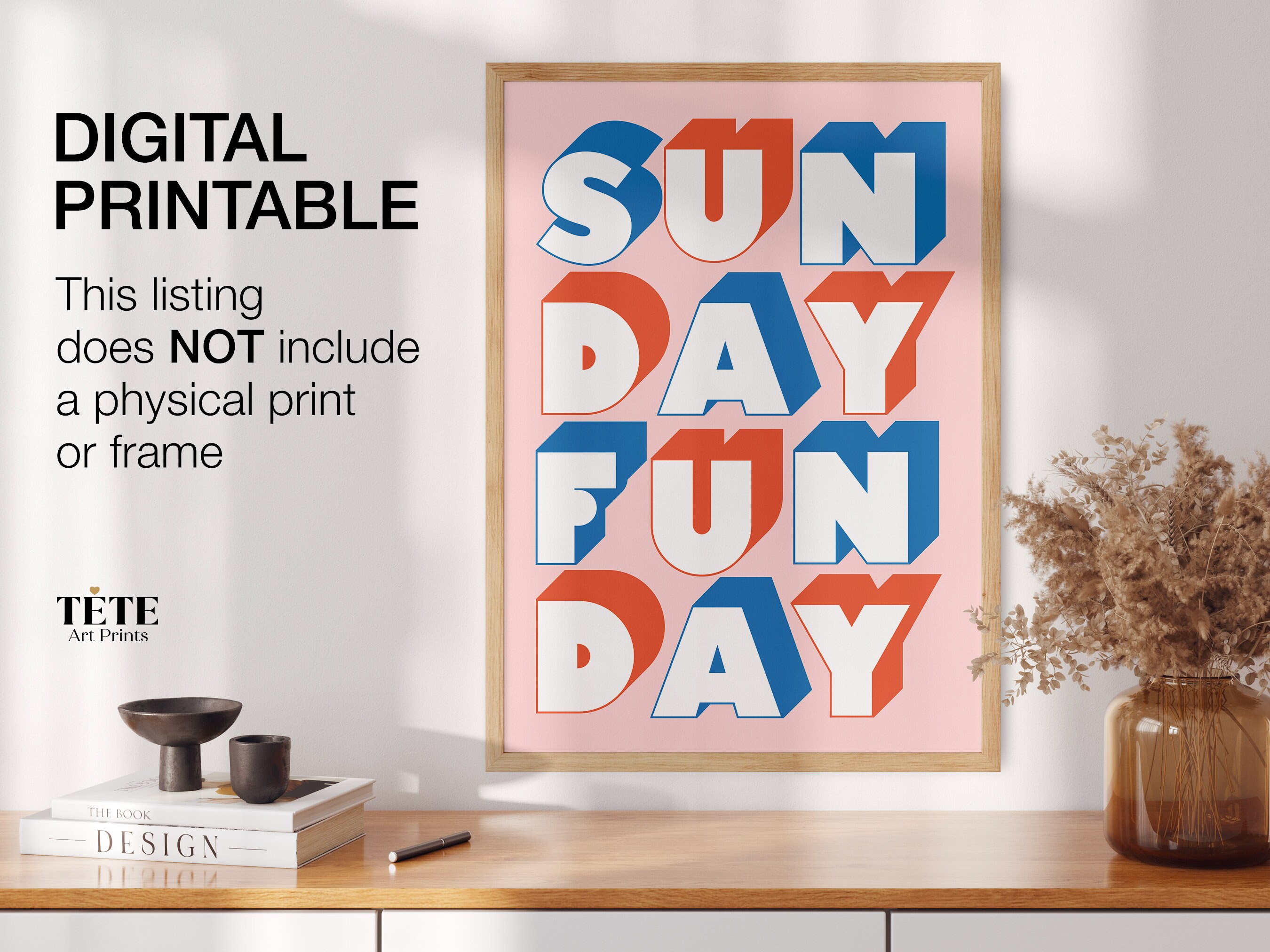 Sun Day Fun Day Printable Poster Sunday Digital Print - Etsy