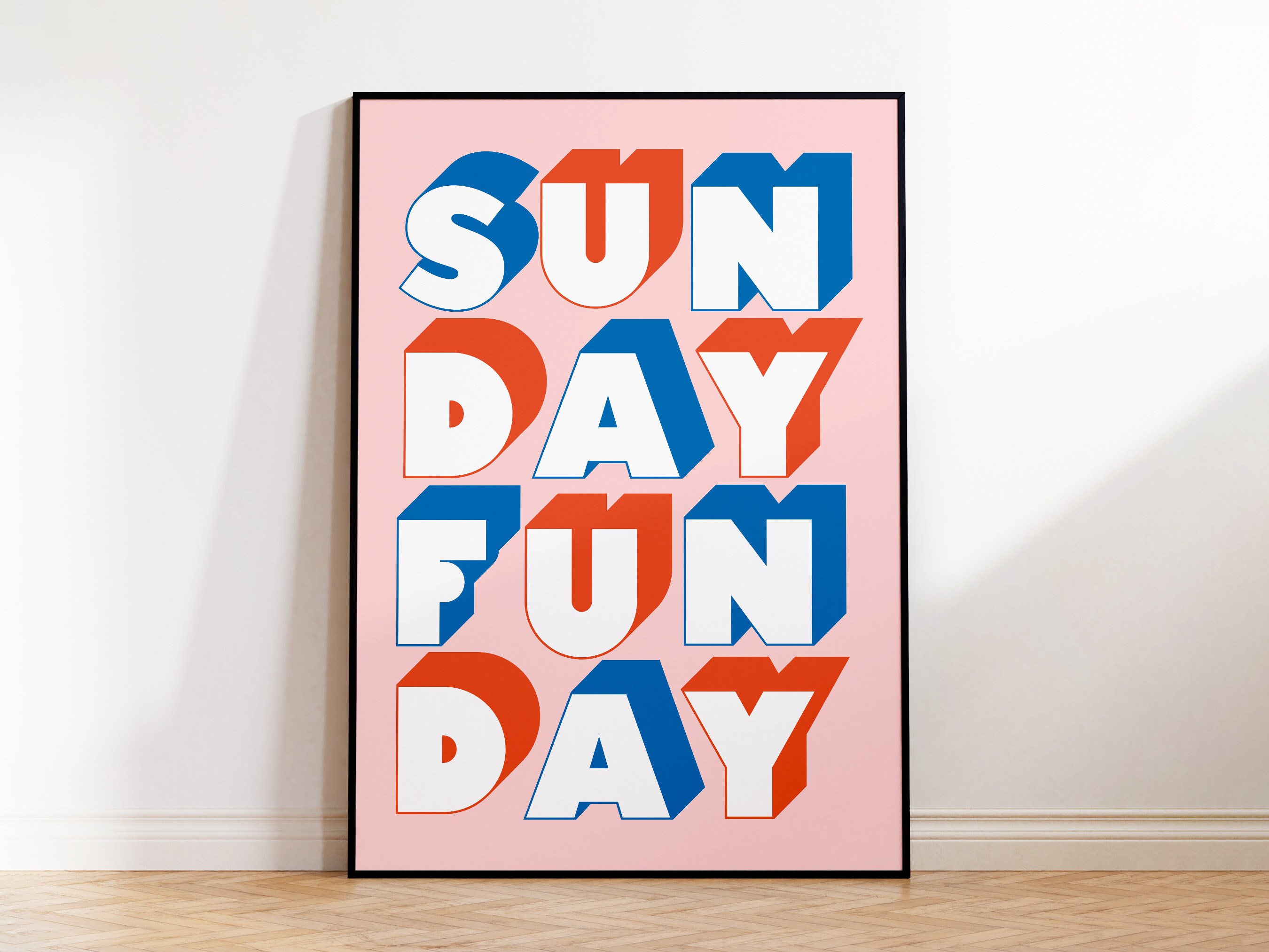 Sun Day Fun Day Printable Poster, Sunday Digital Print, Typography ...