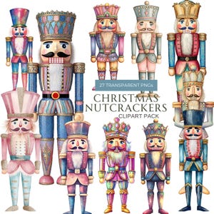 Watercolor Christmas Nutcracker PNG Clipart Glitter Nutcracker Invitation Design Nutcracker Christmas Card Printable