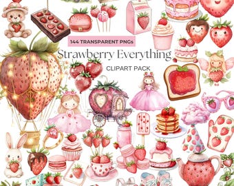 Clipart aquarelle fraise invitation premier anniversaire baies décoration baie douce premier anniversaire Invitation d'anniversaire baby shower