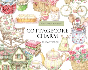 Springful Clipart Cottagecore Aesthetics PNG Cozy Cottage PNG Clipart  Countryside Aesthetic Vintage Rustic Summertime Springtime