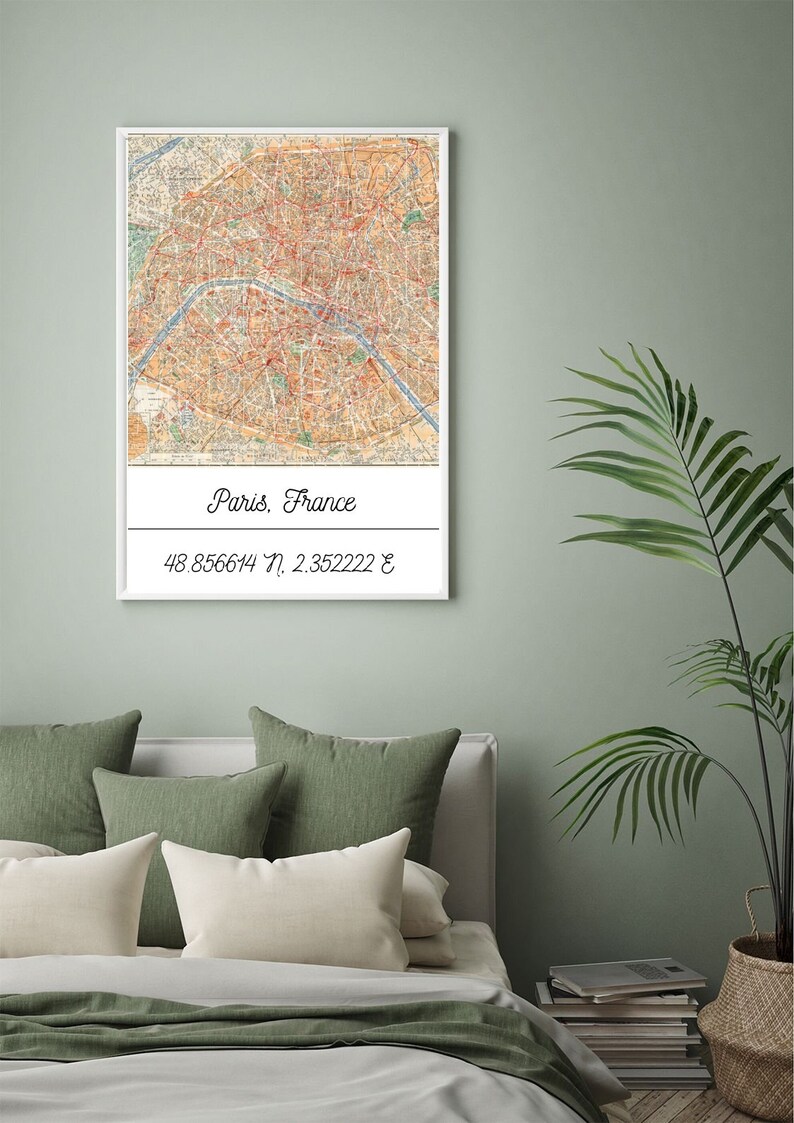 1920's Paris, France Vintage City Map - Digital Download Paris Map ...