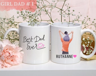 Father's Day Gift, Personalized Father's Day Gift, Father's Day Mug, World's Best Dad, Daughter Daddy Gift, Father Son Gift, Watercolor Gift