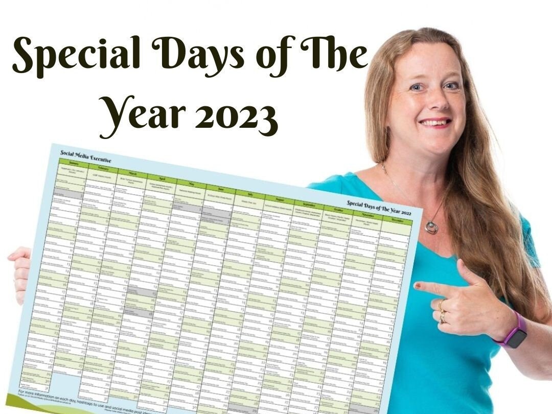 2023 Social Media Planner A2 Wall Calendar Listing UK Events, Awareness