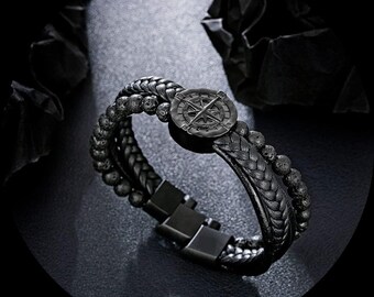 Bracelet boussole homme