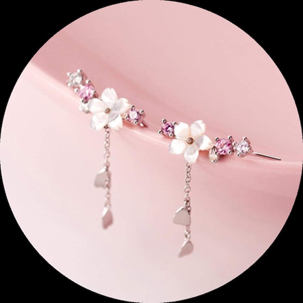 Boucles d'oreilles fleur de cerisier