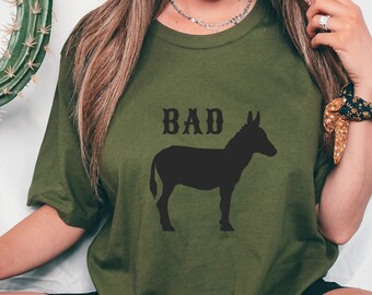 Bad Donkey Shirt, Fun Silhouette Tee, Farm Animal Casual Top, Donkey Lover Gift, Humorous T-Shirt, Unisex Graphic Tee, Sarcastic Clothing
